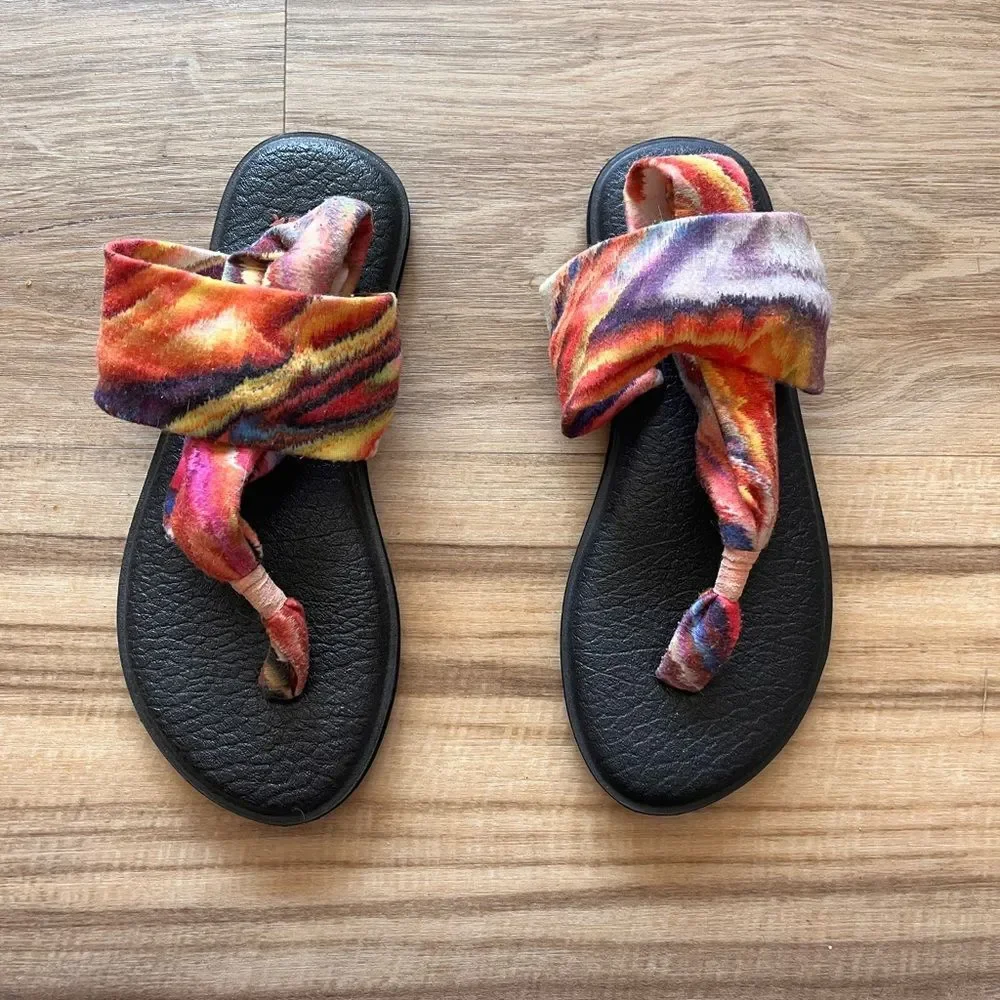 Sanuk yoga sling sandals womens thong flip flop sandals size 5 - Picture 2 of 6